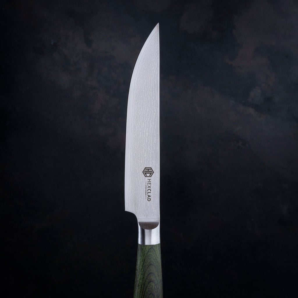 Damascus Steel Steak Knife Set, 8-pc (Green)